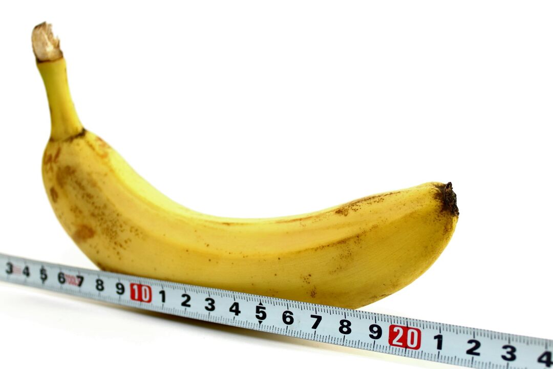 Dimensiunea penisului pe exemplul unei banane