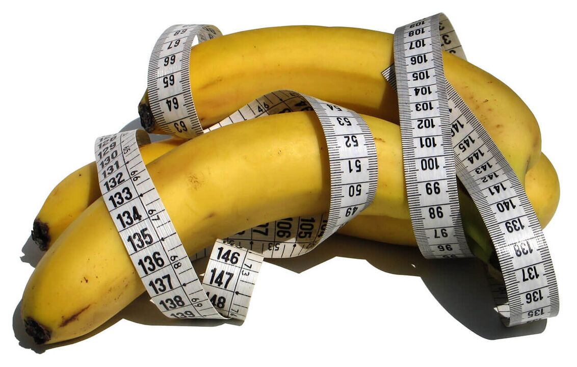 Penis crescut - centimetru pe banane